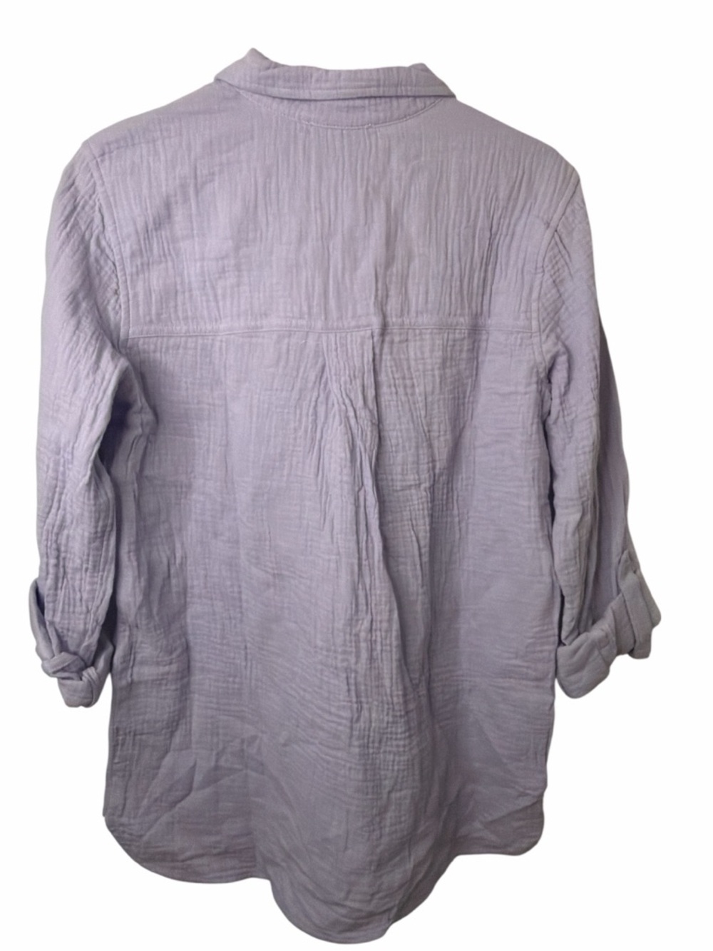 Nine West Light Purple Long Sleeve High Low Hem Double Gauze Shirt NWT - Picture 2 of 5